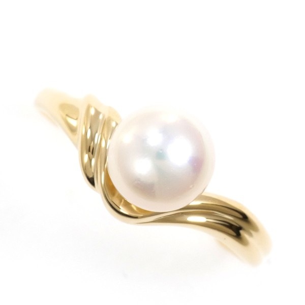 K18 18金 YG リング 指輪 11.5号 パール(真珠) 約6.5mm ジュエリー 中古