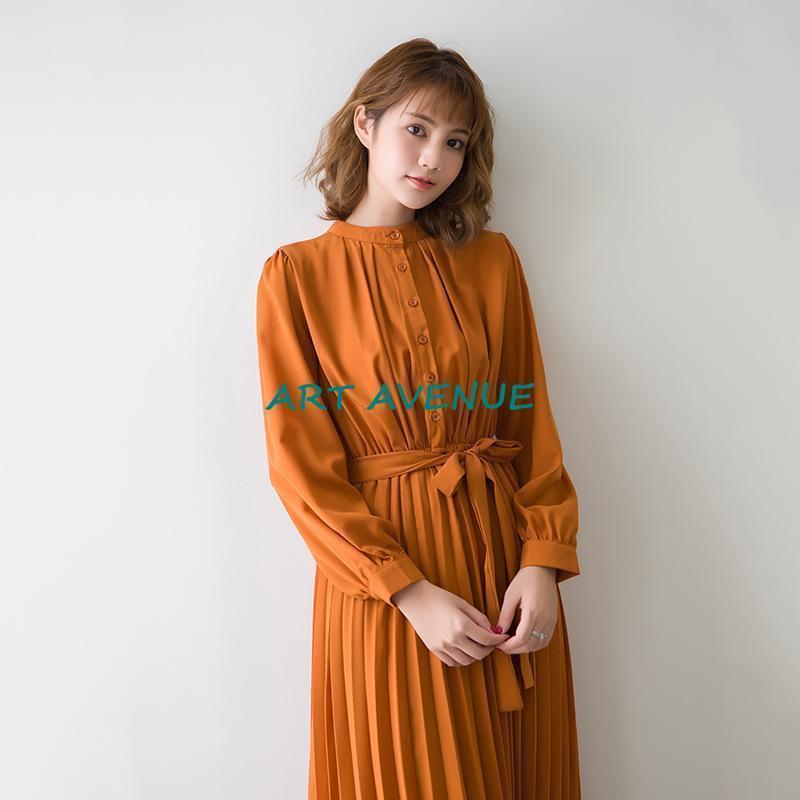 ワンピース 春 秋服 きれいめ レディース 長袖 シャツ 秋物 Aライン ロング丈 エレガント 二次会 通勤 OL 40代 着痩せ フェミニン 上品 お出かけ