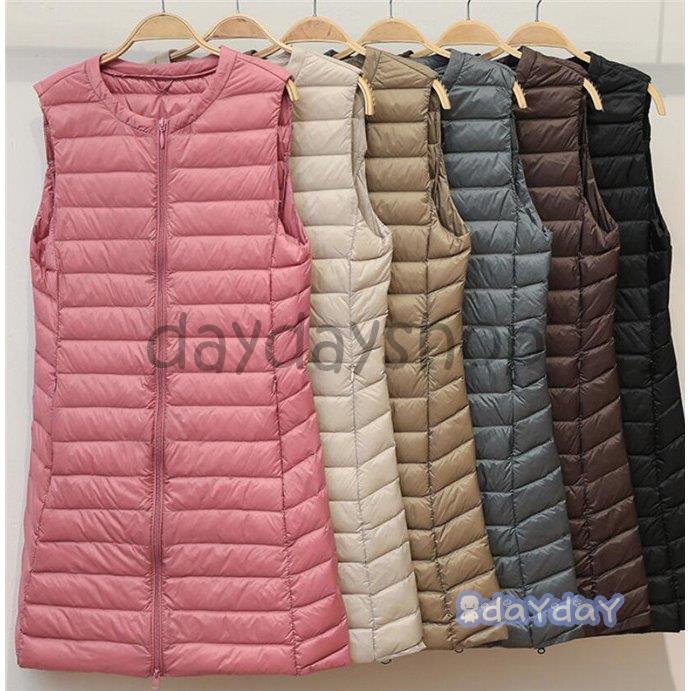【迅速出荷】 ダウンベスト レディース ダウンジャケット 立襟 ダウン 秋 冬 アウター ロングダウンベスト 防寒着 婦人服
