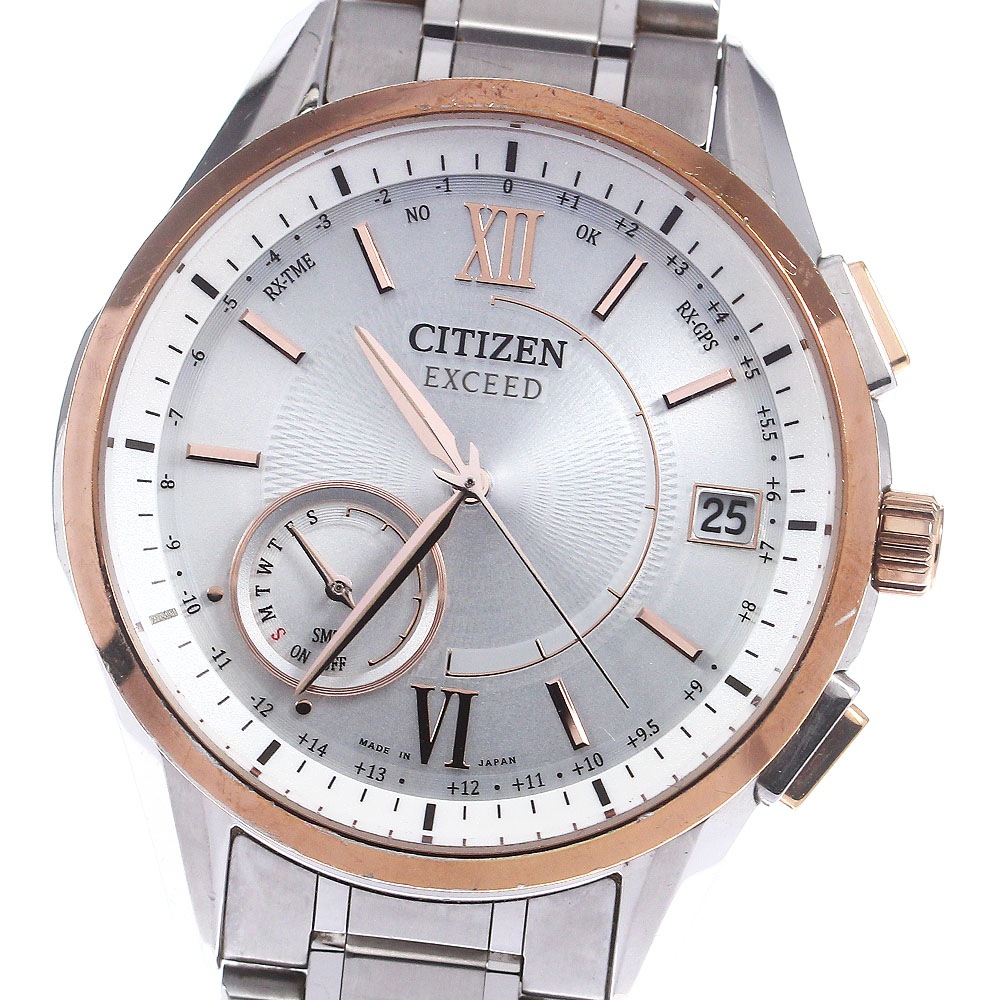 シチズン CITIZEN CC3054-55A エクシード エコドライブ GPS ソーラー電波 メンズ 内箱付き_769485【中古】