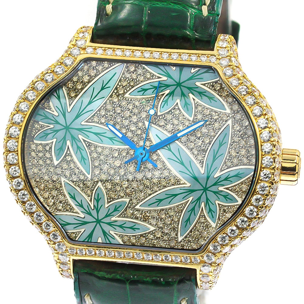 ドゥラクール deLaCour グランドシティ ヘンプ パヴェダイヤ 自動巻き メンズ _769432【中古】