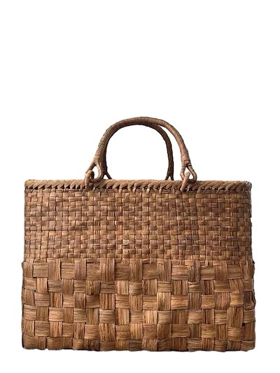 山葡萄籠バッグ　手編み　山葡萄かごバッグ　市松編み　内布あり 山葡萄 山葡萄かごバッグ 手作り 籠バッグ 市松編み 内布あり 和服