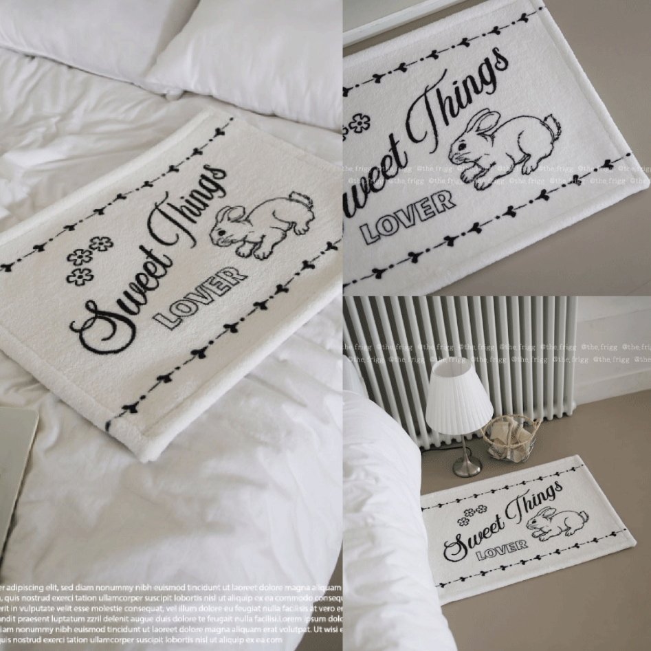 [THE FRIGG] sweet レタリング かわいいラうさぎ マット