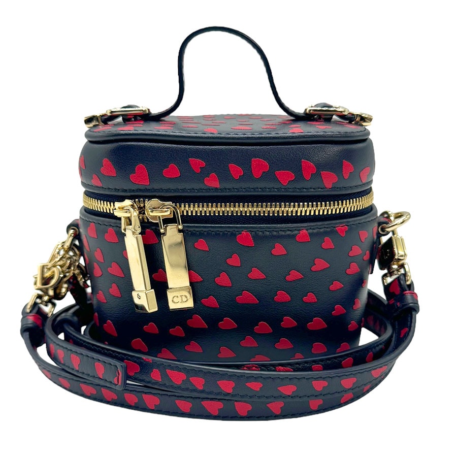 クリスチャンディオール Christian Dior ショルダーバッグ レディディオール マイクロ バニティ レザー ネイビー×レッド レディース z0924