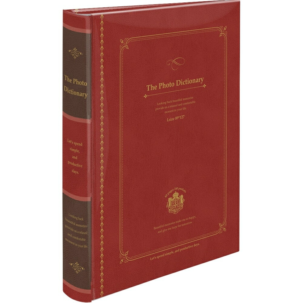 （まとめ買い）背丸ブック式/ポケットアルバム L判3段240枚 フォトディクショナリー レッド BPL-240-2-R [x3]