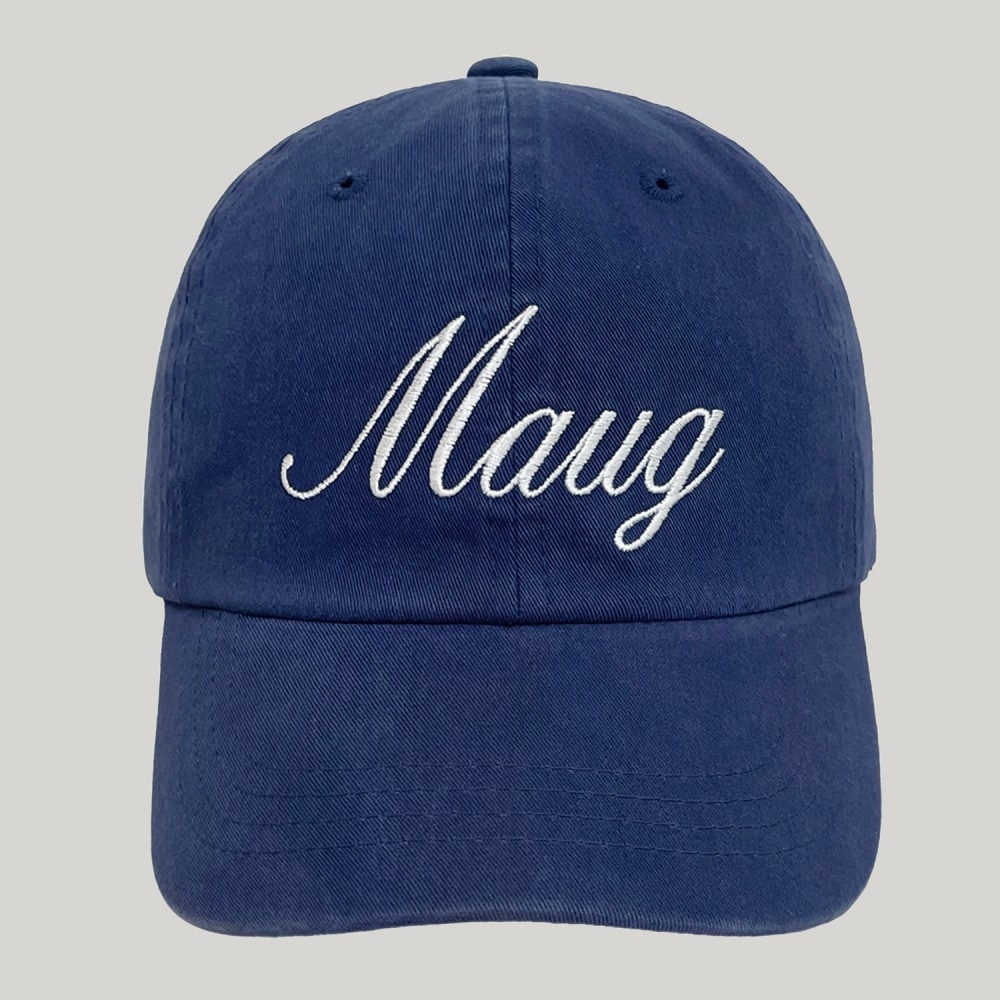 Maug デイリーレタリングウォッシュボールキャップネイビー