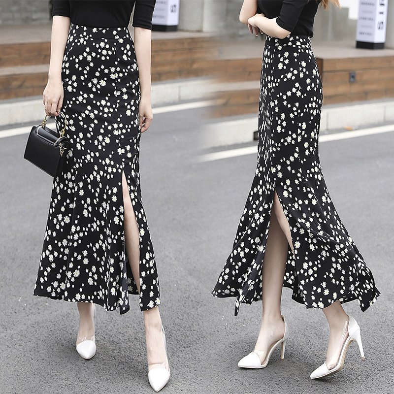 【超お得1つ買うと10個もらえる】急速出荷スカート ボトムス レディース きれいめ 春夏 花柄 マーメイドスカート レション