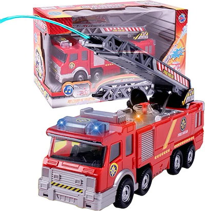 <特価>子供車　RED Amazon.co.jp: Zetz Brands 電動消防車 子供用おもちゃ-明るい