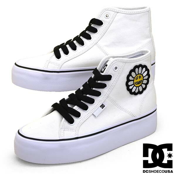 女性 MANUAL HI PLATFORM DW231007 WBF マニュアル プラットフォーム キャンバス 厚底スニーカー 白黒花 カジュアル スポーティ おしゃれ かわいい 美脚効果