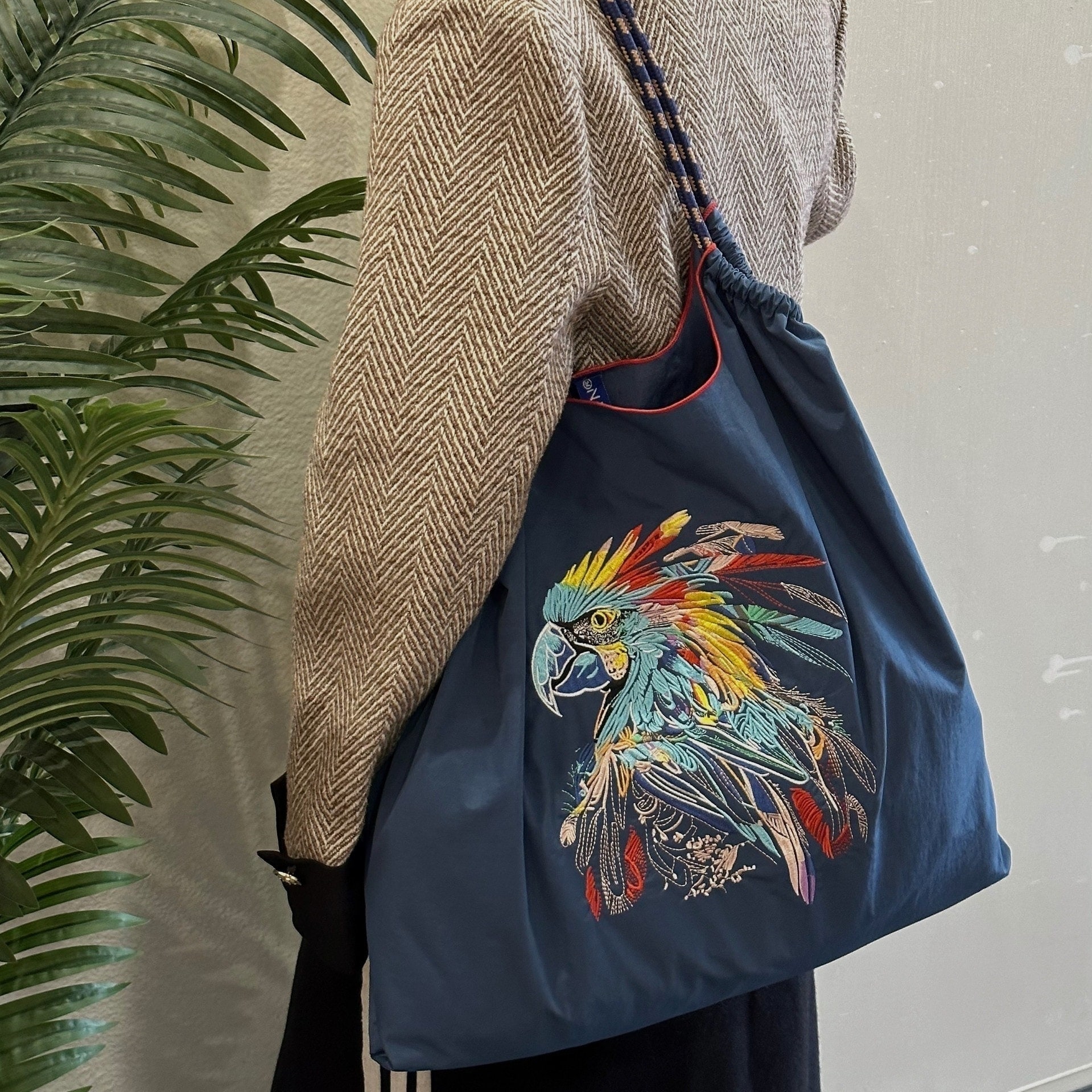 【1つ買うと10個もらえる】メガ割速やかに出荷し女性刺繍ショッピングバッグ手提げバッグオックスフォード布袋大容量ナイロン斜め掛け折りたたみ可能携帯手提げショルダーバッグ