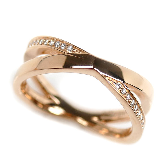 TIFFANY&Co. ティファニー K18PG ピンクゴールド アトラス X ナロー ダイヤ リング・指輪 ダイヤモンド0.08ct 8号 3.9g レディース 中古 美品 108,900円