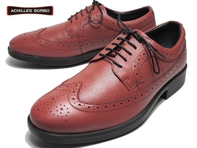 アキレスソルボC 443 ワイズ3E ウィングチップ レンガ ビジネスシューズ メンズ