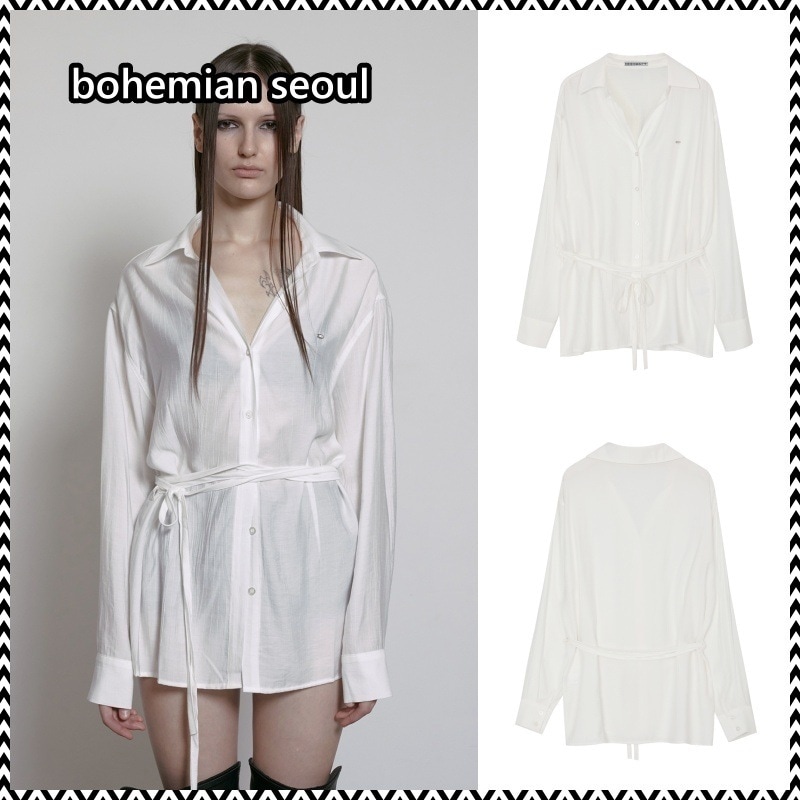 bohemian seoul WAIST STRAP LOOSE-FIT SHIRT