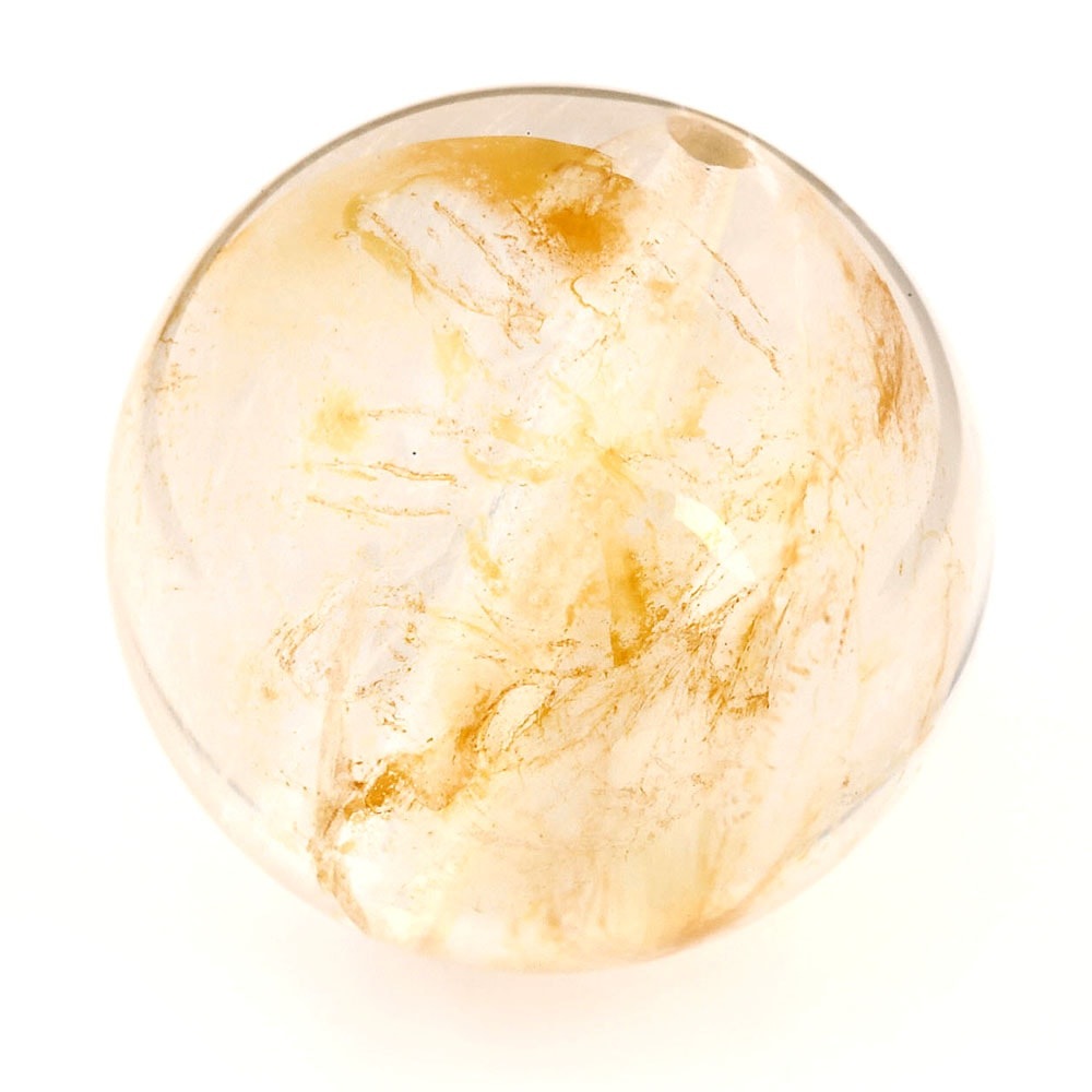 「1点もの 現品」 1粒売り 天然 オーラクォーツ ブラジル産 14mm パワーストーン バラ売り 天然石 パワーストーン ばら売り ビーズ 穴あき 1玉売り アクセサリー パ zz000122-zy