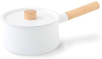 Kaico 日本製 ホーロー 琺瑯 IH対応 片手鍋 18cm ホワイト K-001