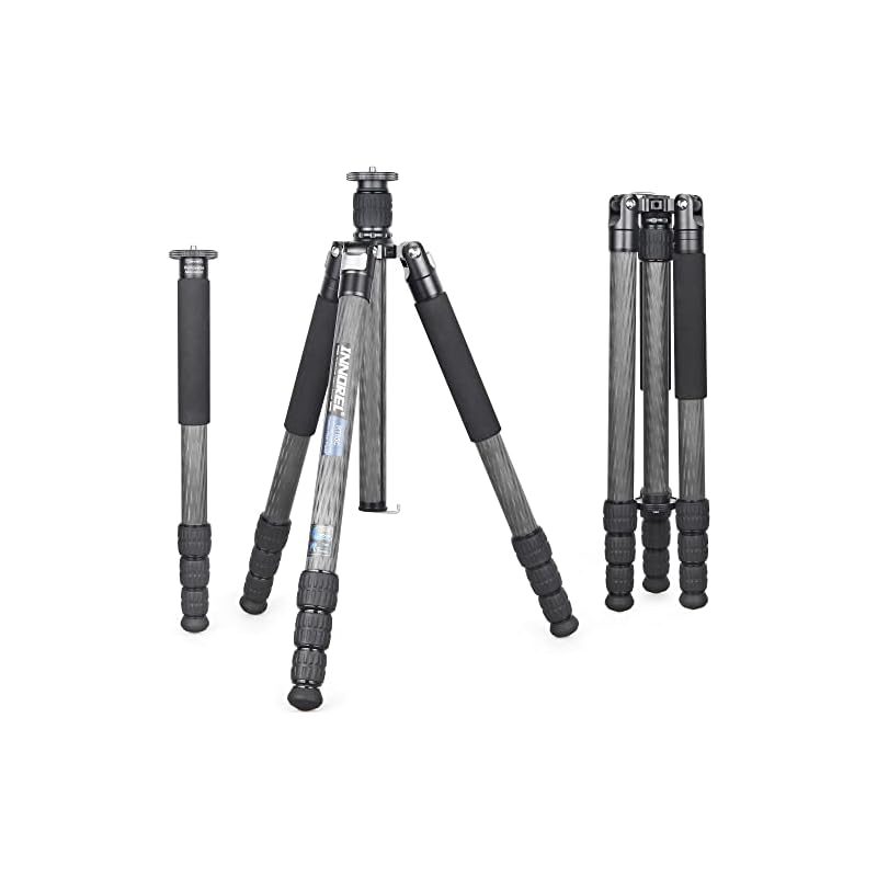 INNOREL RT85C カーボン 三脚 173CM トラベル三脚 プロ級 ナットロック式 エレベーター式 耐荷重 25KG 四段脚 一脚可変式 パイプ径32mm 超軽量 運動会 登山 野外 野鳥