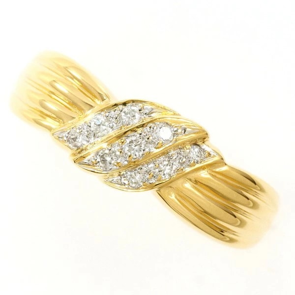 K18 18金 YG リング 指輪 13号 ダイヤ カード鑑別書 ジュエリー 中古 77,330円