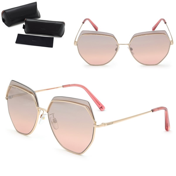 サングラスBY0076-D/S 28Z 61 サングラス ノーズパッド UVカット レディース ローズゴールド グレーピンクグラデーション