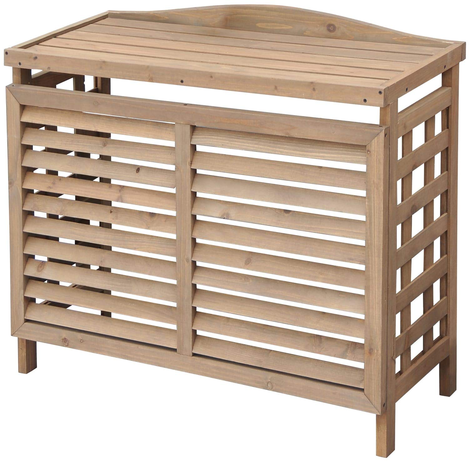 ガーデンマスター(Gardenmaster) エアコン室外機カバー 幅95×奥行39×高さ87cm エアコンガード ベランダ バルコニー ガーデンマスター ブラウン ACGN-01