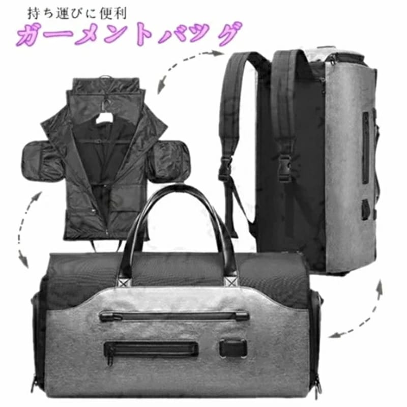 最新ガーメントバッグ 　トートバッグ　ショルダーバッグ　シューズ収納　ポケット豊富　メンズ スーツカバー 持ち運び ショルダー 出張 スーツ収納　旅行バッグ　ビジネスリュック　出張バッグ