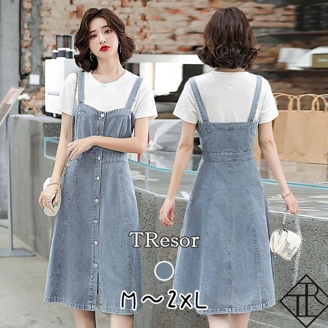 ２点で13o円OFF！【即納】デニムワンピース レディース 膝丈 ワンピース カジュアル 大きいサイズ 春 夏 春ワンピ スカート レディース 大きいサイズ 美脚 大人可愛い キレイめ カジュアル リ 5,652円