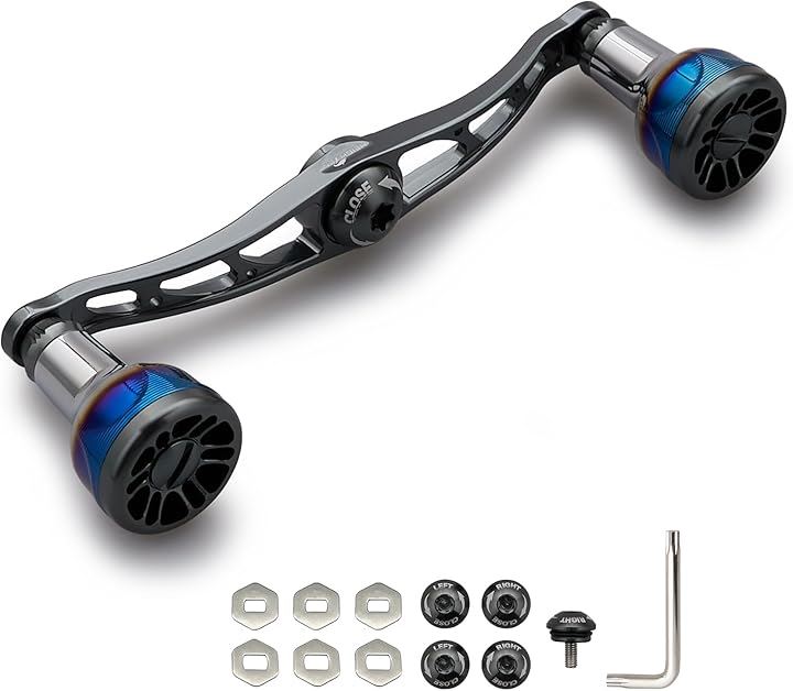 V2.0 105/115mm ベイト リール ハンドル 航空アルミ製 シマノ ダイワ アブガルシア 通用 Engn series 1082(ダークグレー, V2.0 - 115mm)