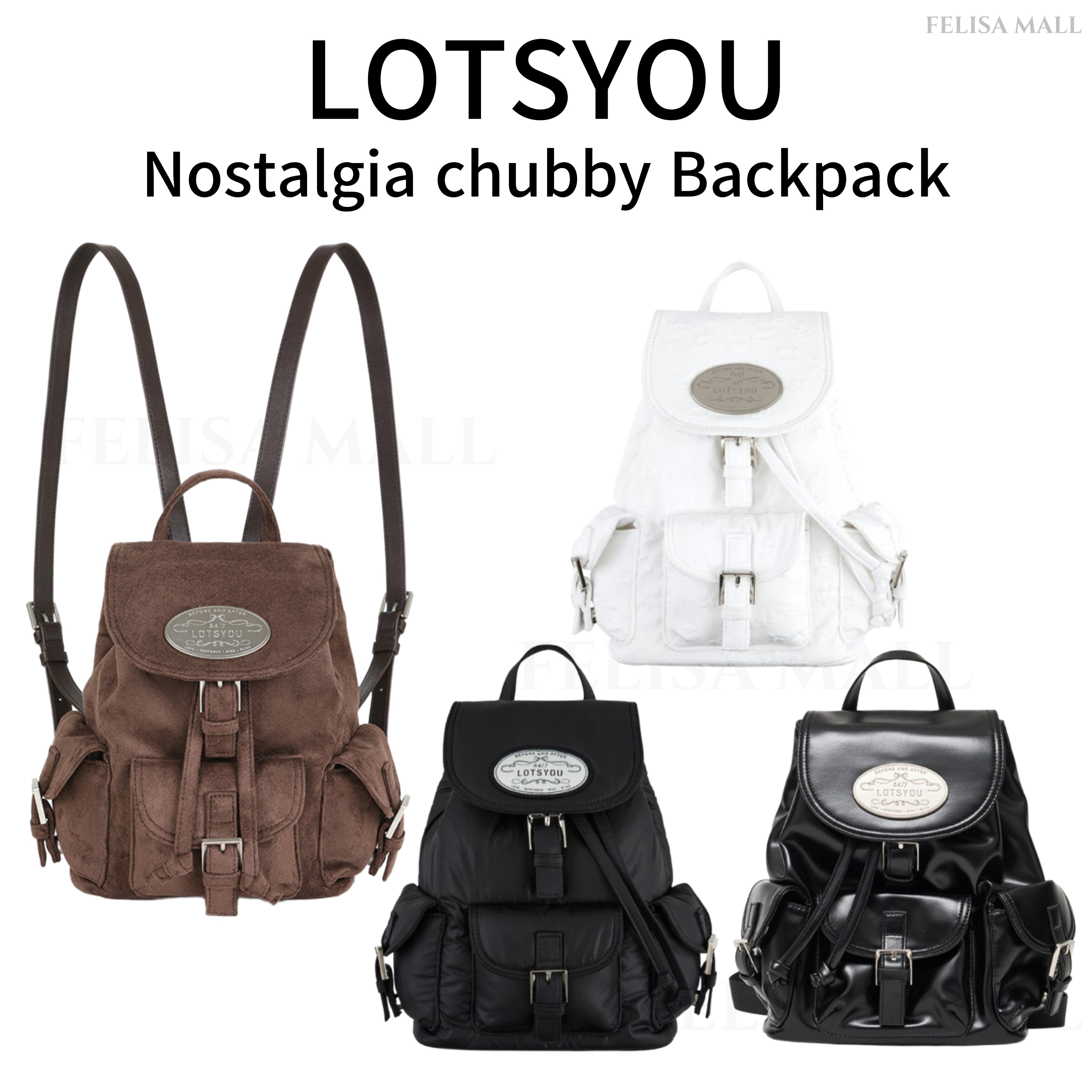 [LOTSYOU]【blackpink ジェニ着用】 Nostalgia chubby Backpack 韓国バックパック