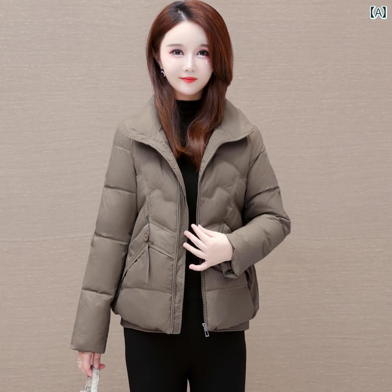 レディース ダウンジャケット ショート ダウン ジャケット 冬 スモール ママ ハイエンド スリム ホワイトダックダウン