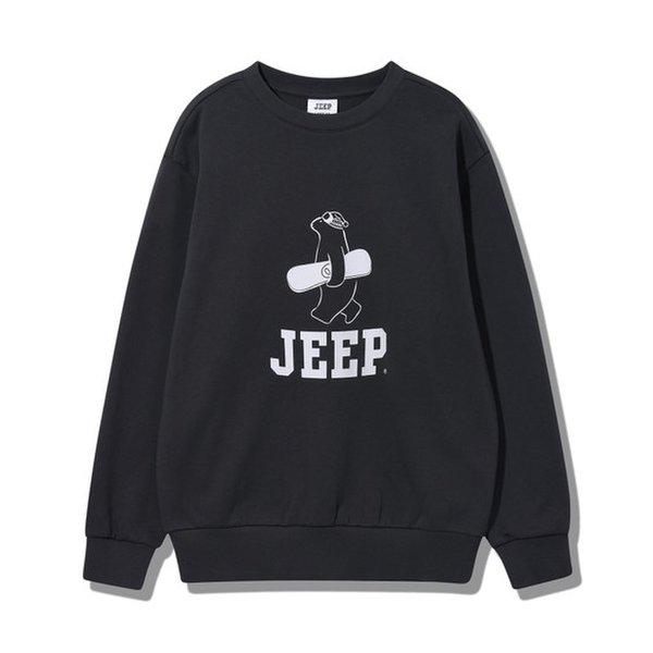 JQ3TSU890 ダークグレー 男女共用 企画 ボード ベア ルーズフィット スウェットシャツ