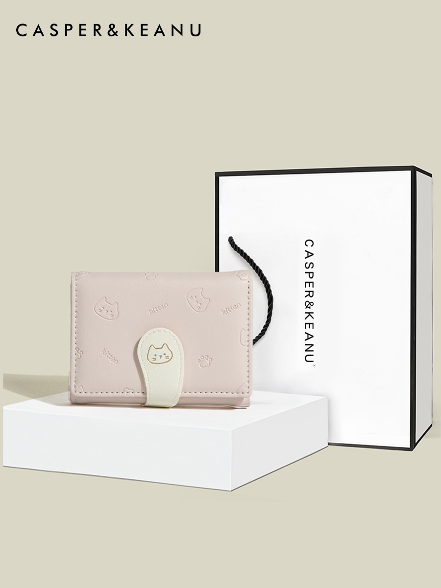 お诞生日プレゼント可爱い猫ちゃん小财布2025新作レディース三つ折りマルチカードカードケース