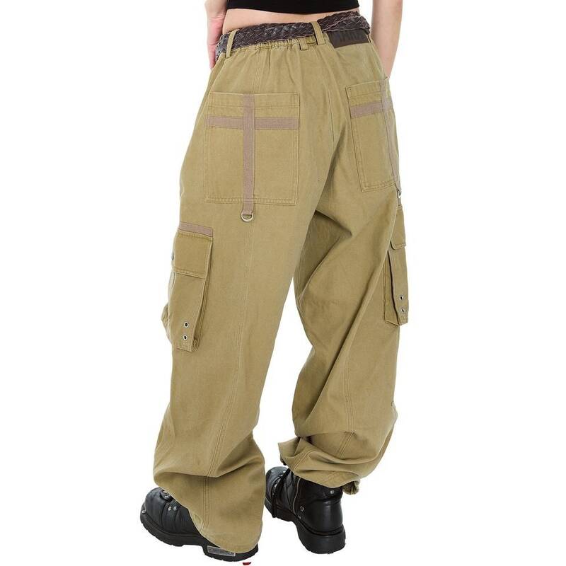 アカム AAKAM アカムダヨン Knee PinTuck Taped カーゴパンツ ベージュ 499779