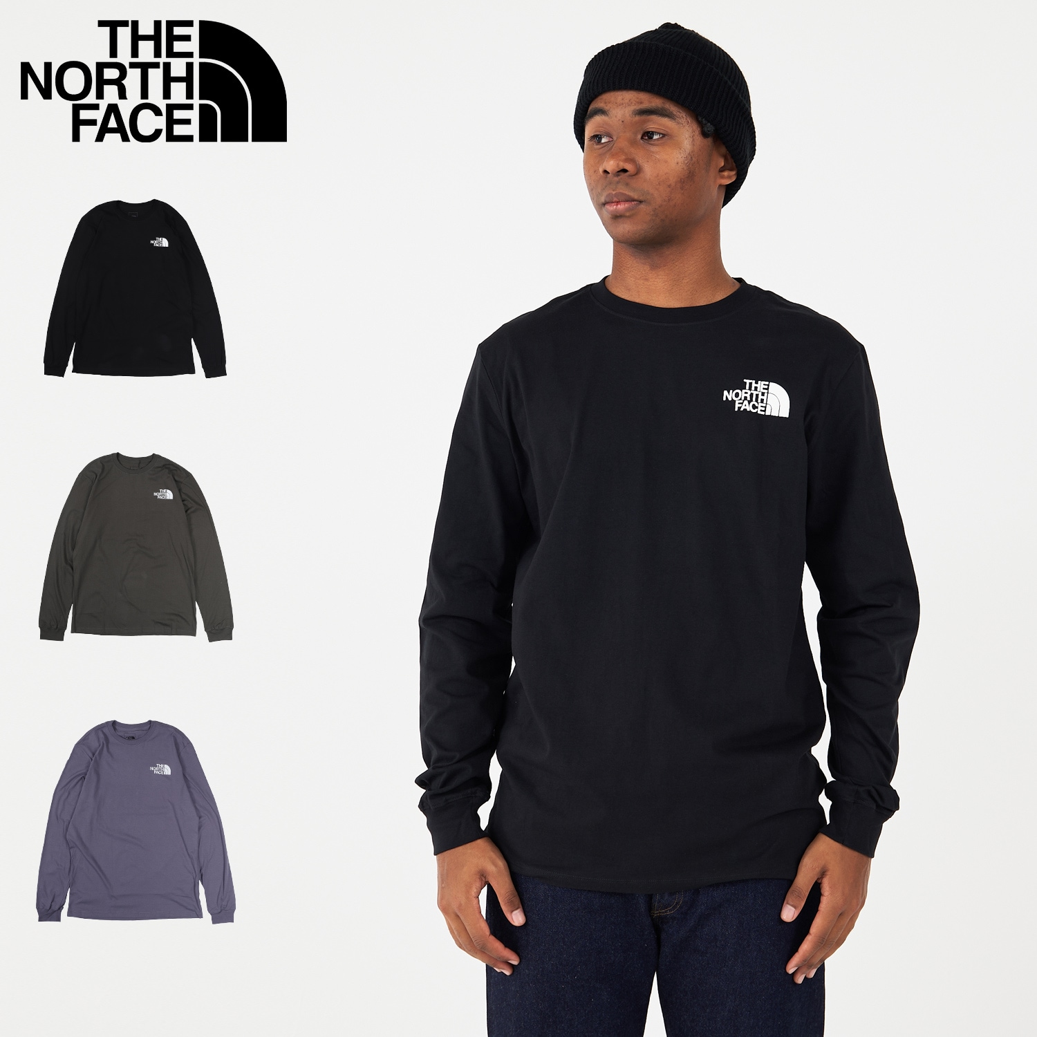 Tシャツ 長袖 ロンT カットソー メンズ ブラック グン パープル 黒 NF0A811N