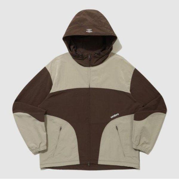 ウィンドブレーカー CQK UQ123CJK12-BRW ウェイファインダー配色フード付きウィンドブレーカージャケット / BROWN