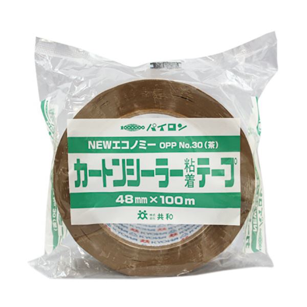 （まとめ）パイロンカートンシーラー粘着テープNEWエコノミーNo.30 48mm 茶 50巻[x3]