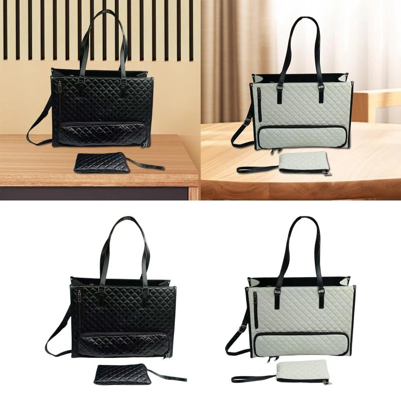 女性トートバッグビジネスオフィスワークコラージュピクニック用の大容量ラップトップバッグ