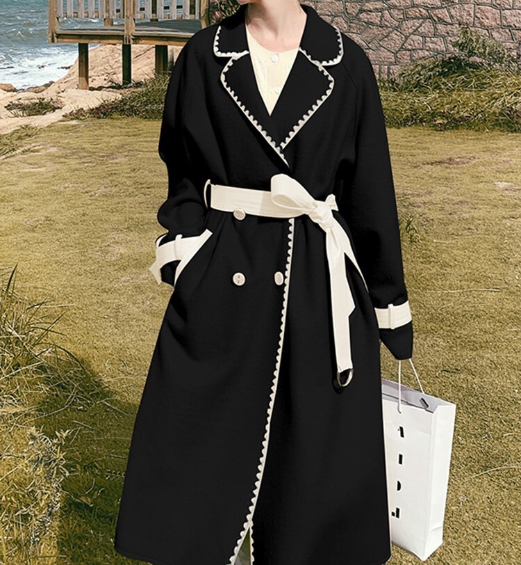 レディース コート ロングコート チェスター ロング 長袖 ストレート バイカラー ダブルブレスト 大人可愛い きれいめ 上品 おしゃれ かっこいい エレガント 存在感 フォーマル ヴィンテージ
