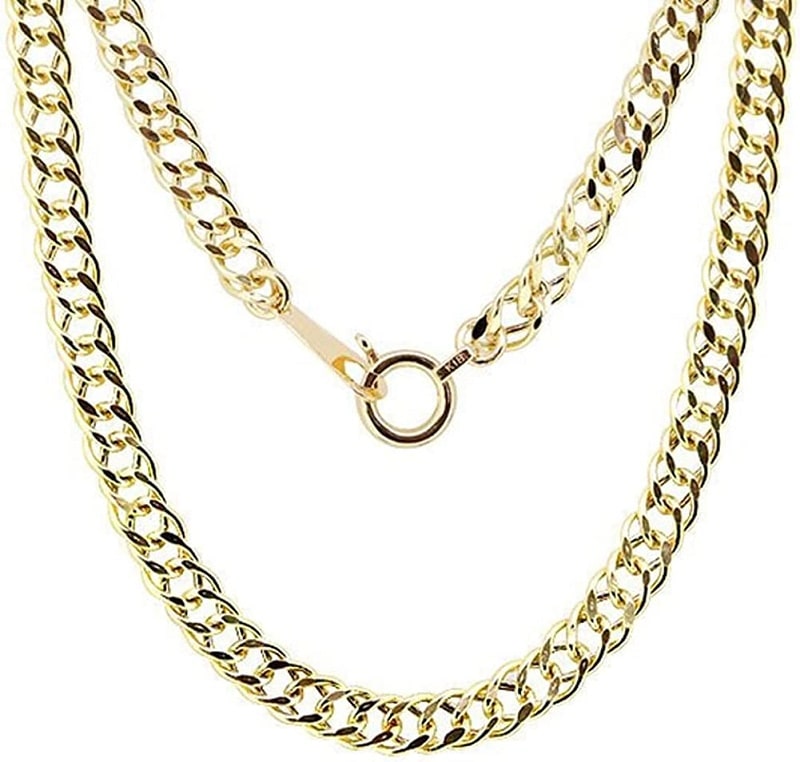 18金（K18刻印有）ネックレス 中空ダブル喜平チェーン 50cm男女兼用 幅約2.92mm/3.90g