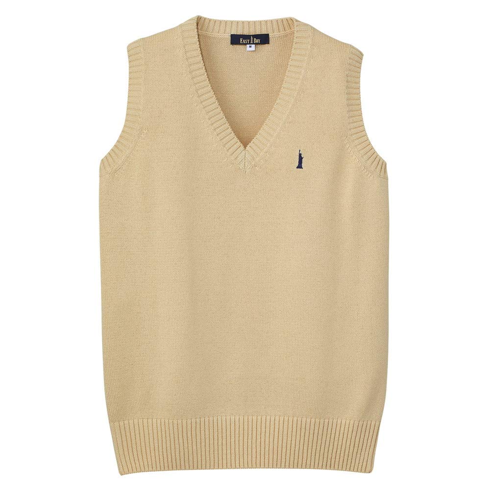 [EASTBOY] 2nd 綿混ベスト 1226002 レディース ベージュ×ネイビー(850) S
