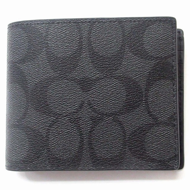 コーチ 財布 COACH アウトレット シグネチャー メンズ 3 IN ONE カードケース付き 二つ折り財布 CR905 CQBK