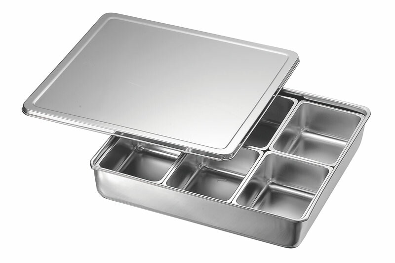 本間製作所 仔犬印 18-8調味料入れバット 田型6ッ組(舟形中子)