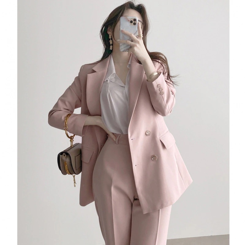 2025春と秋 の小さなスーツのジャケット スーツ スーツジャケット 女性韓国 ルーズスーツピンクカジ ュアルスーツジャケット 女性西洋ののスーツのレディース 気質のトップスの