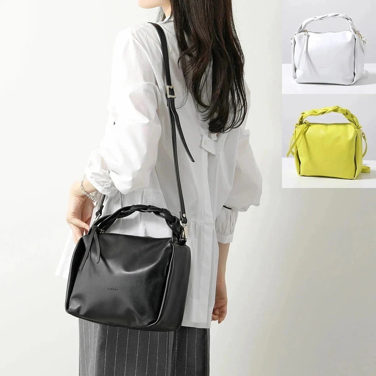 RIPANI リパーニ ハンドバッグ Lina リーナ 7072LL レディース レザー ショルダーバッグ クロスボディ ロゴ 鞄 カラー3色 【mega】