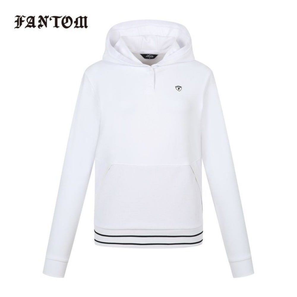 [Phantom] 女性用ワッフルティッシュカラーフード付き長袖Tシャツ