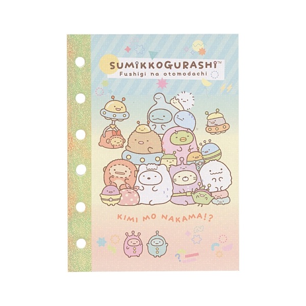 5点目100円♡新作♡新品♡すみっこぐらし♡ノート＆シール＆チャームセット Qoo10] サンエックス すみっこぐらし ミニ6穴 シールノート : 文具