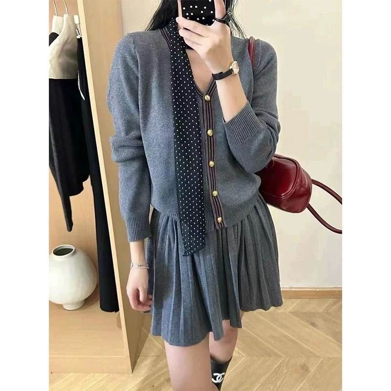 完売御礼レトロ スカート モー きれいめ キュート カーディガン かっこいい シンプル ミディアム丈 2点セット 大人 セットアップ おしゃれ 上品 前開き 大人可愛い 長袖 ミニスカート クール ボ