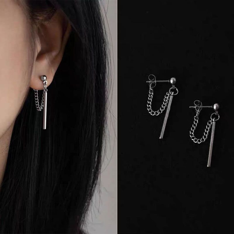 【急速出荷!】100psc個性的なロングイヤリング2024新型の甘いクールな暗黒チェーンイヤリング中性耳飾り冷淡なカップルのイヤリング