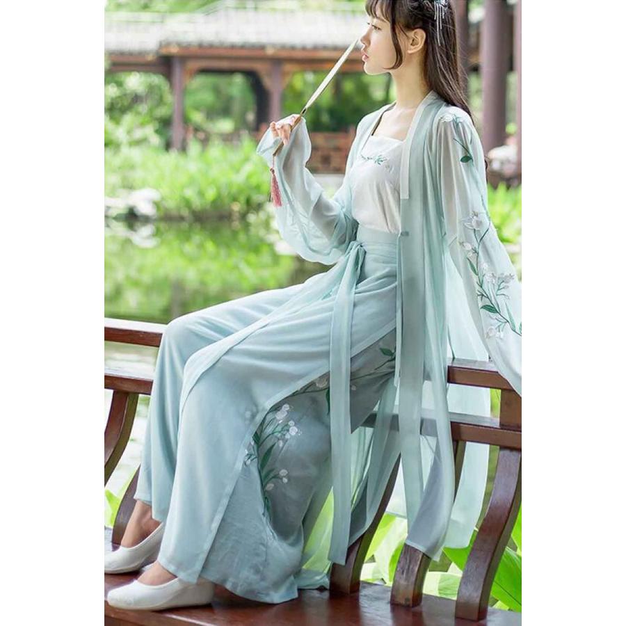 2点購入で1OO円オフ 激安販売 ３点セット おしゃれ 可愛い 学園祭 仮装 レディースコスプレ 古 写真撮影 中華服 コス服 女子 女性 ズボン 普段着漢元素刺繍 唐装 漢服