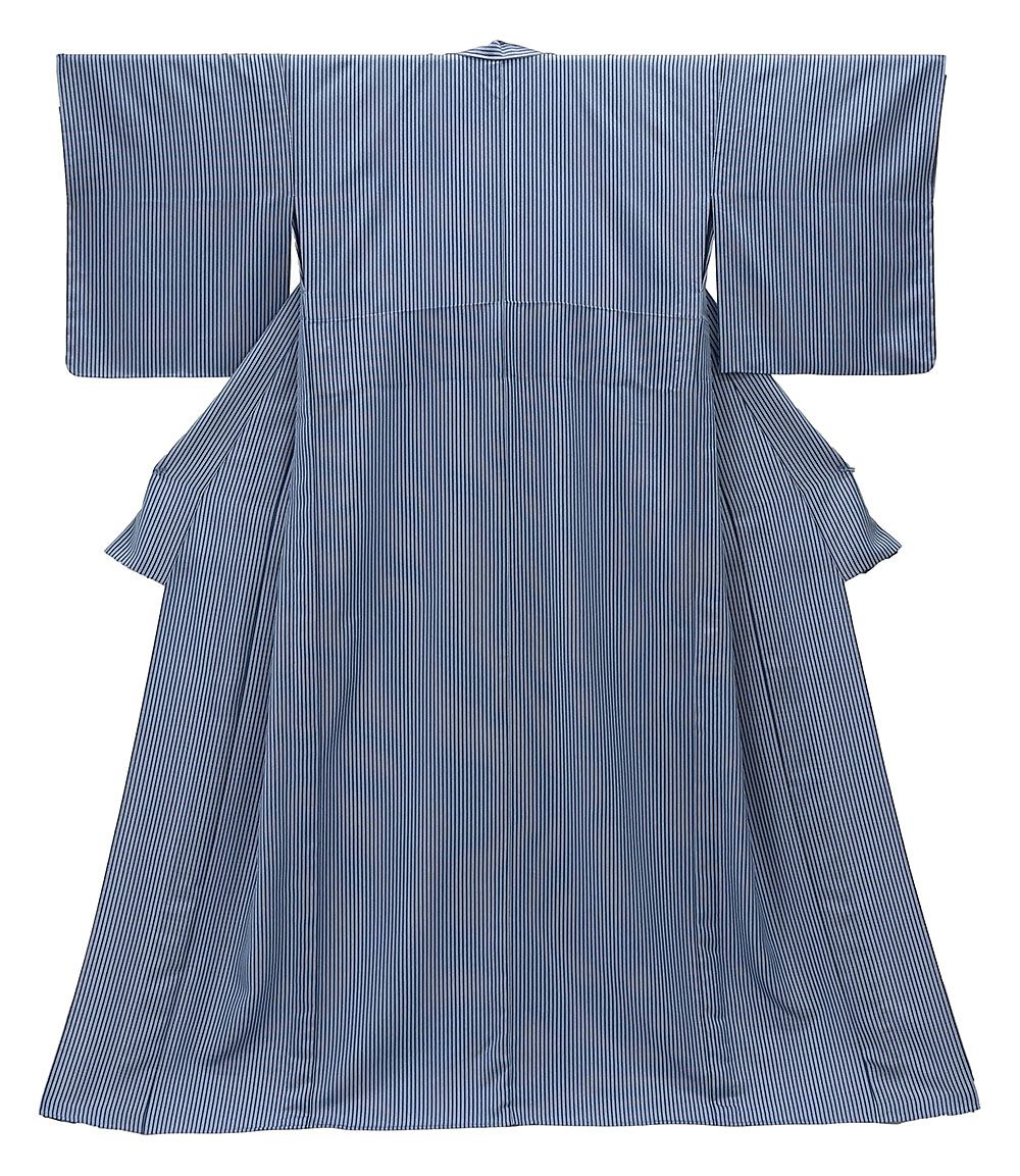 単衣 小紋 新品仕立済 正絹 単衣 縦縞模様 身丈164.5cm 裄丈68cm 小紋 新品 仕立て上がり 着物 wc1181