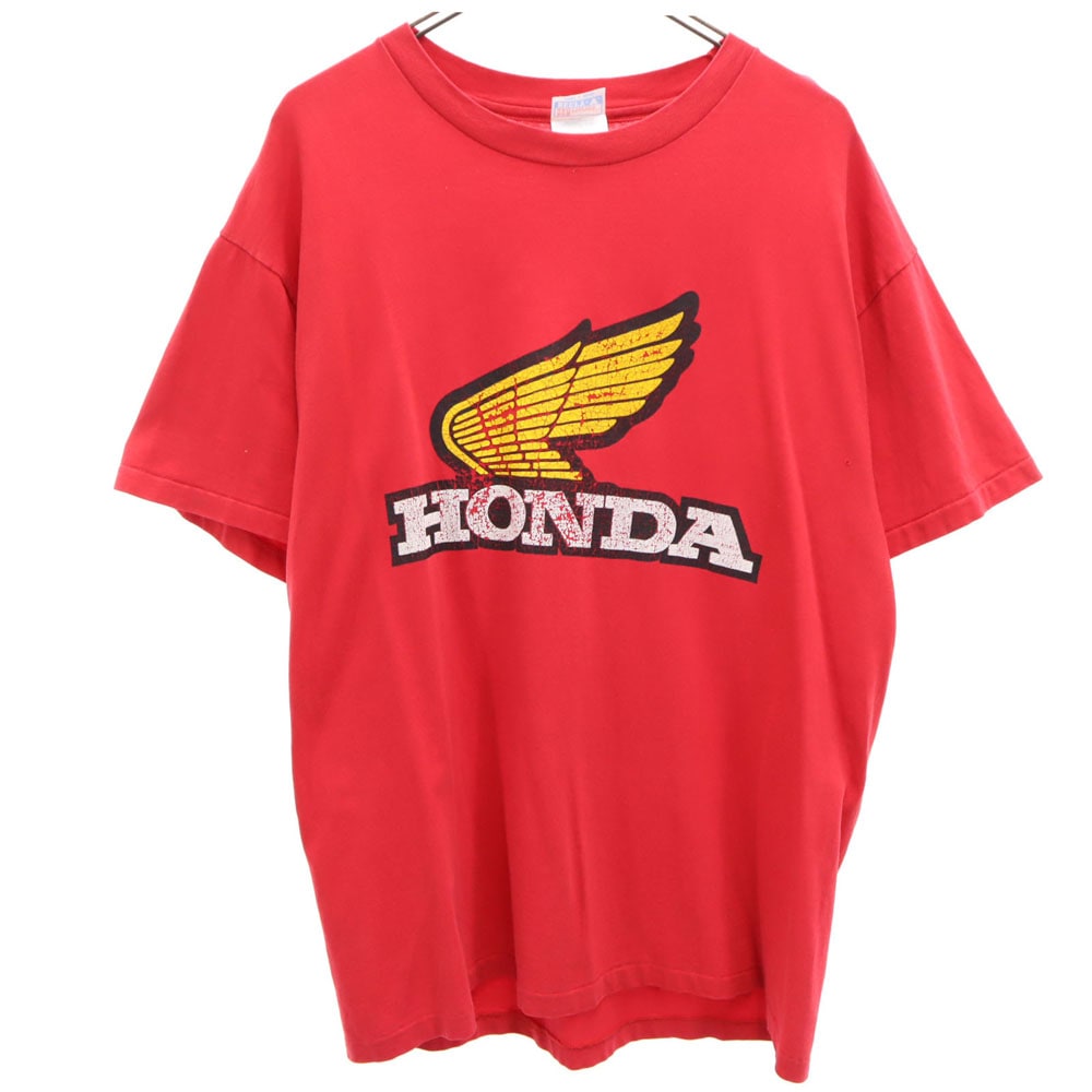 90s ウィングマーク 半袖 HONDA Tシャツ L レッド系 ホンダ オールド ヴィンテージ メンズ