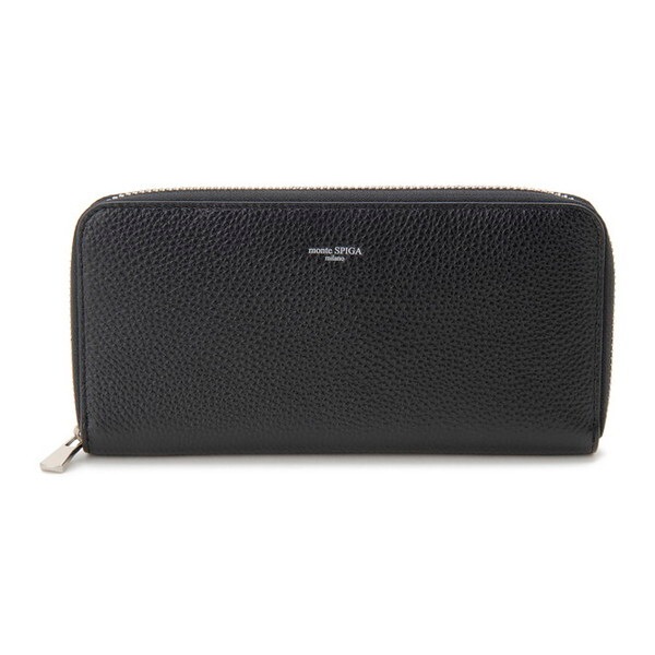 monte SPIGA モンテスピガ 牛革 ラウンドファスナー長財布 MOSMSP003BK